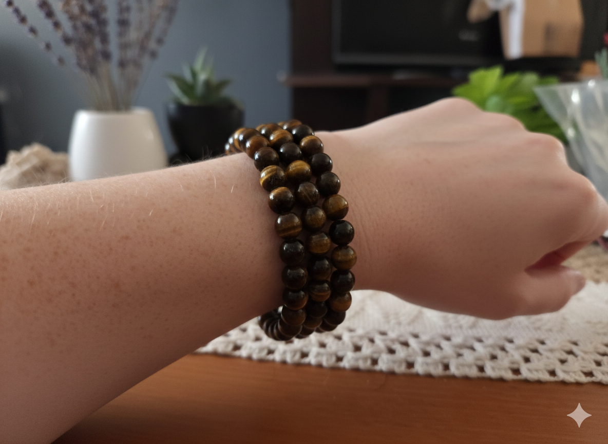 Tigers Eye Memory Wire Bracelet
