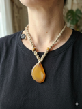 AGATE Pendant Macrame Hemp Necklace