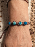 BLUE AGATE Macrame Hemp Bracelet