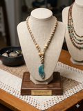 BLUE AGATE Macrame Hemp Necklace