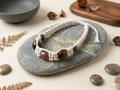 FANCY Jasper And Wood Extra  Thick White Hemp Choker