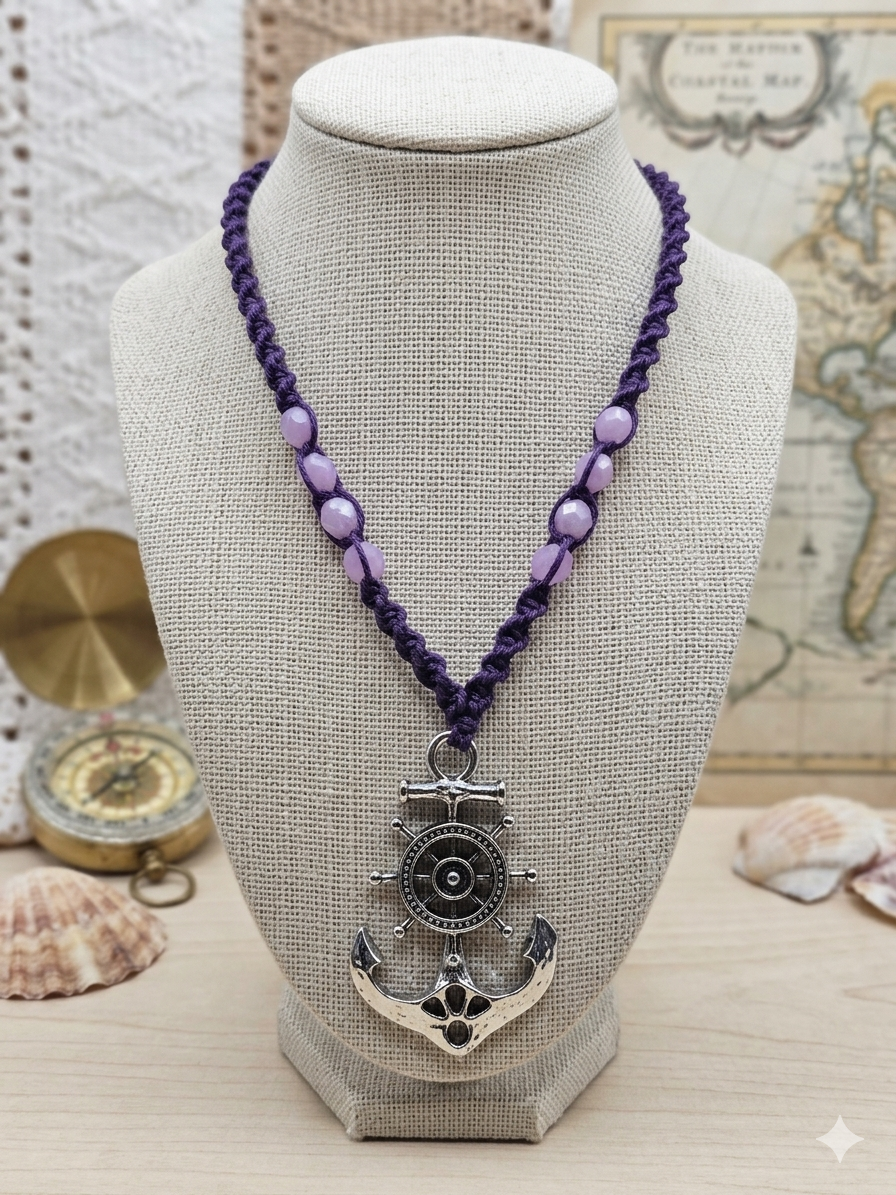 ANCHOR Macrame Pendant Hemp Necklace
