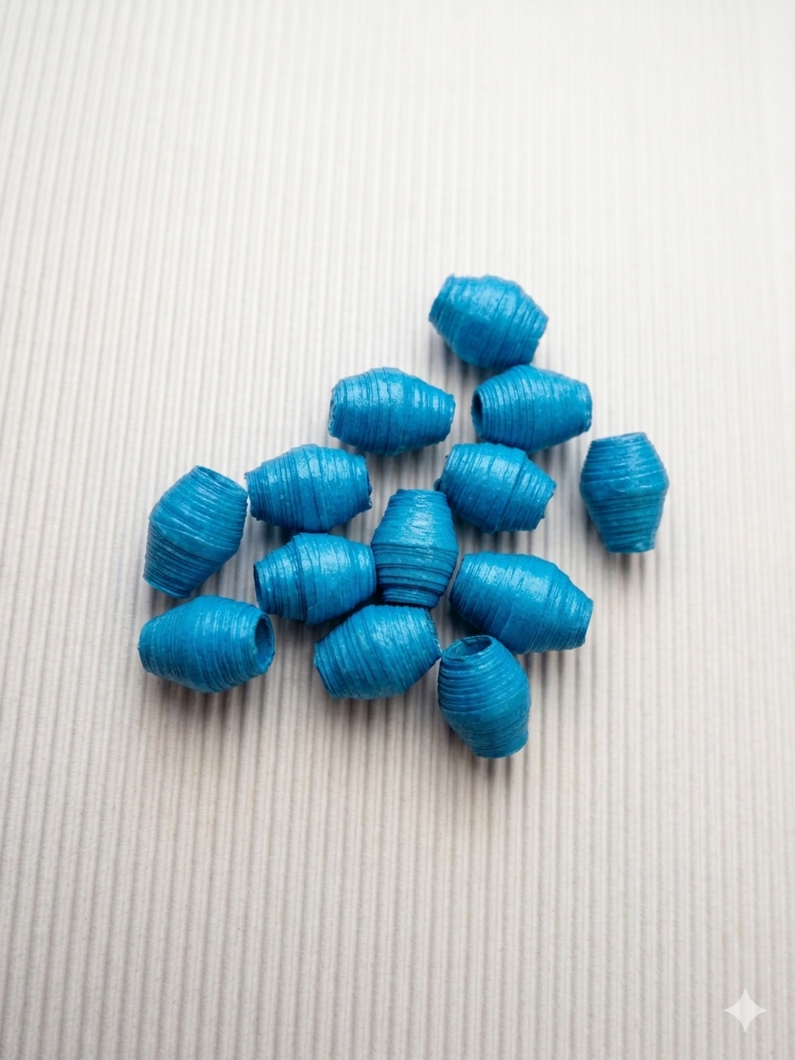 BLUE PAPERBEADS Handrolled