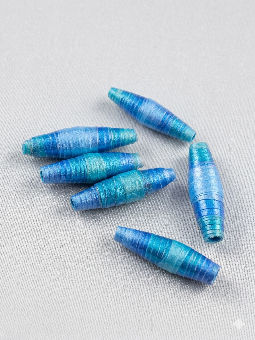 BLUE Handrolled Paperbeads